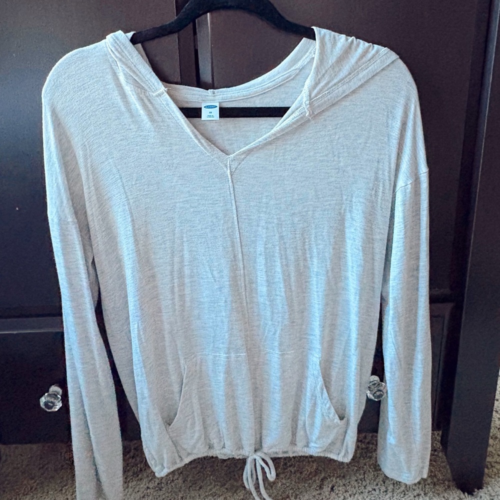 Women's Light Gray Hooded Top • Size XS